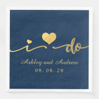 Gold and Navy Blue I Do | Wedding