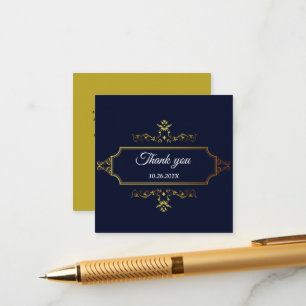 Gold and Navy Blue Indian Style Envelope Enclosure Card