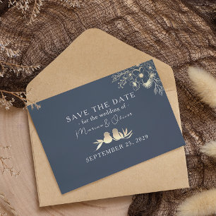 Gold and Navy Blue Wedding Save The Date