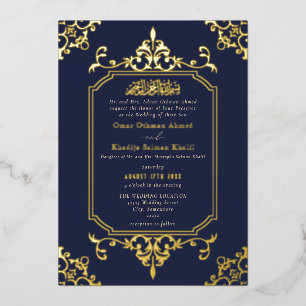 Gold and Navy Ornament Vintage Islamic Wedding