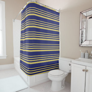 Gold and navy stripes patterned