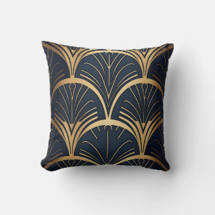 Gold and Navy  Throw Pillow