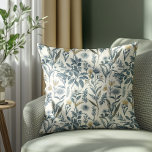 Gold and Navy Vintage Botanic Pattern Throw Pillow<br><div class="desc">Gold and Navy Vintage Botanic Pattern Throw Pillow - Embrace the serene beauty of nature with this seamless throw pillow pattern featuring exquisite botanical sketches and a garden-inspired colour palette. This design brings the charm of a flourishing garden into any space.</div>