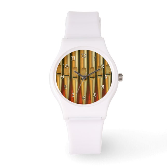 Gold and orange pipes watch (Front)