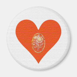 Gold and Orange Vintage Cameo Magnet