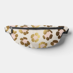 Gold and Pastel Pink Leopard Print Chic Animal Fanny Pack