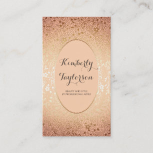 Gold and Peach Floral Elegant Vintage yet Modern Business Card