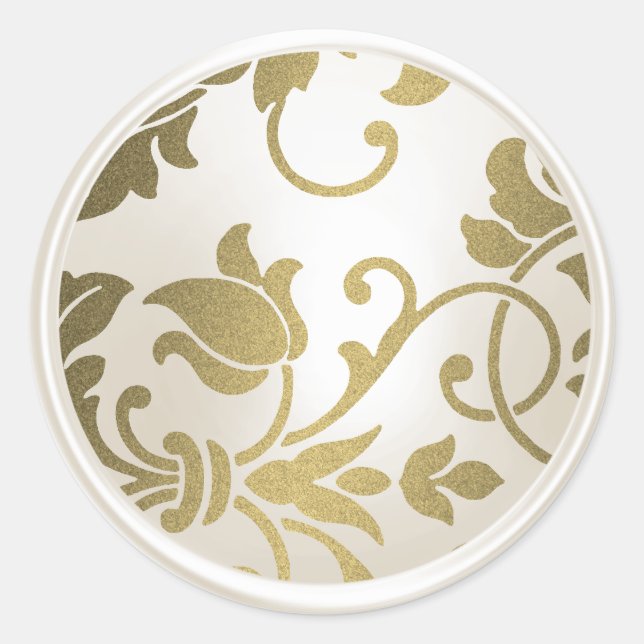 Gold and Pearl Damask Envelope Seal (Front)