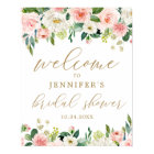 Gold and Pink Floral Bridal Shower Welcome Poster