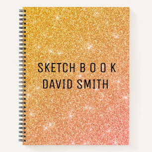 Gold And Pink Glitter Notebook