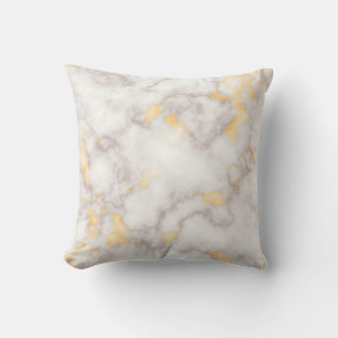 Gold and Pink  Marble Throw Pillow