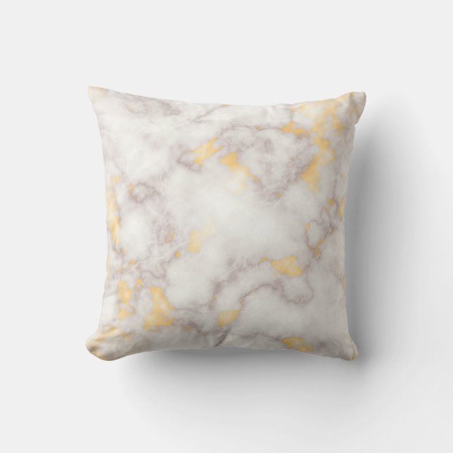  Gold and Pink  Marble Throw Pillow (Front)