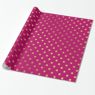 Gold and Pink Polka Dots Sweet Baby Wrapping Paper