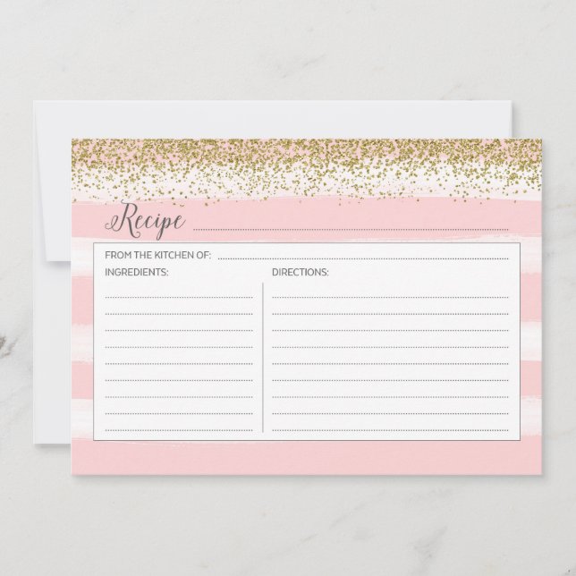 Gold and Pink Recipe Card (Front)