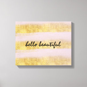 Gold and Pink Stripes Canvas Print
