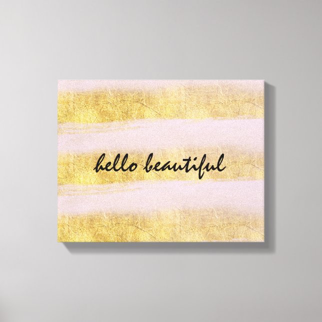 Gold and Pink Stripes Canvas Print (Front)