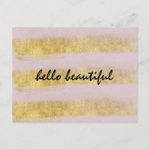 Gold and Pink Stripes Postcard