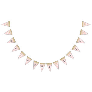 Gold and Pink Welcome Baby Banner
