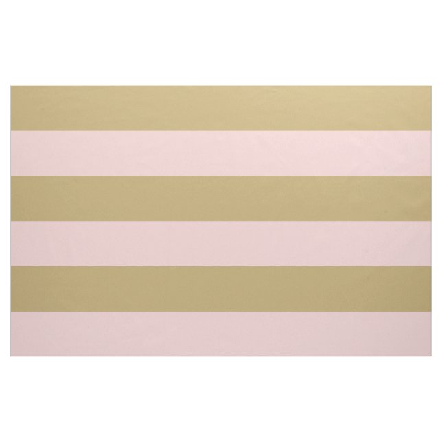 Gold and Pink Wide Stripes Large Scale Fabric (Yard)
