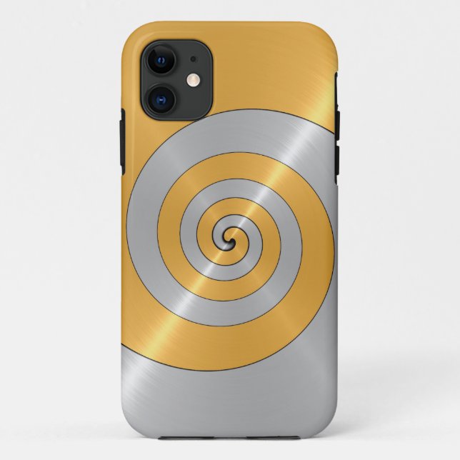 Gold and Platinum Stainless Shiny Metal Spiral 2 Case-Mate iPhone Case (Back)