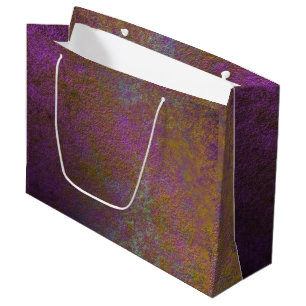 Gold and purple abstract design large gift bag