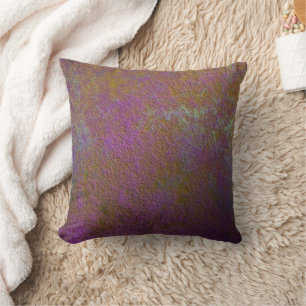 Gold and purple abstract design throw pillow