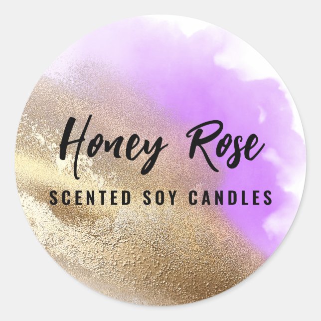 Gold And Purple Candle Labels (Front)