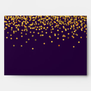 Gold and Purple Glam Confetti Dots Envelope