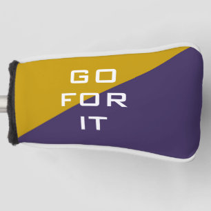 Gold and Purple Go For It UDUB Modern Classic Golf Head Cover