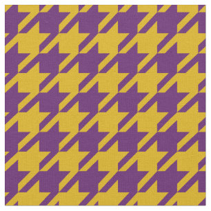 Gold and Purple Houndstooth Fabric