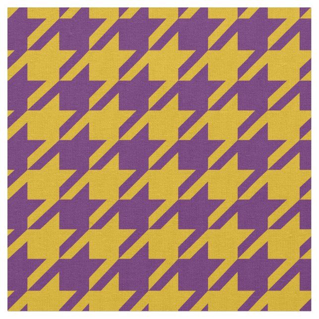 Gold and Purple Houndstooth Fabric (Close Up)