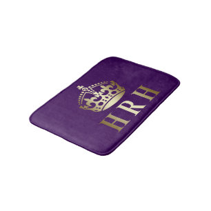 Gold And Purple HRH Royal Crown Bath Mat