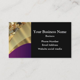 Gold and purple magenta pattern business card