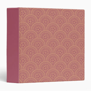 Gold and purple mandala waves pattern binder