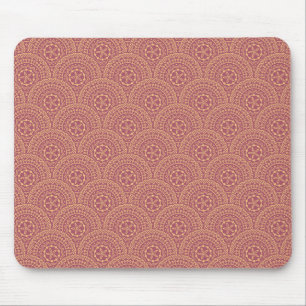 Gold and purple mandala waves pattern mouse pad