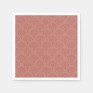 Gold and purple mandala waves pattern napkin