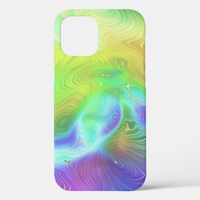 Gold and Rainbow Abstract Case-Mate iPhone Case (Back)