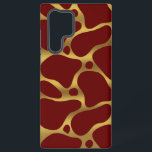 Gold and red abstract giraffe pattern samsung galaxy case<br><div class="desc">Gold-tone abstract giraffe seamless pattern over dark red background.</div>