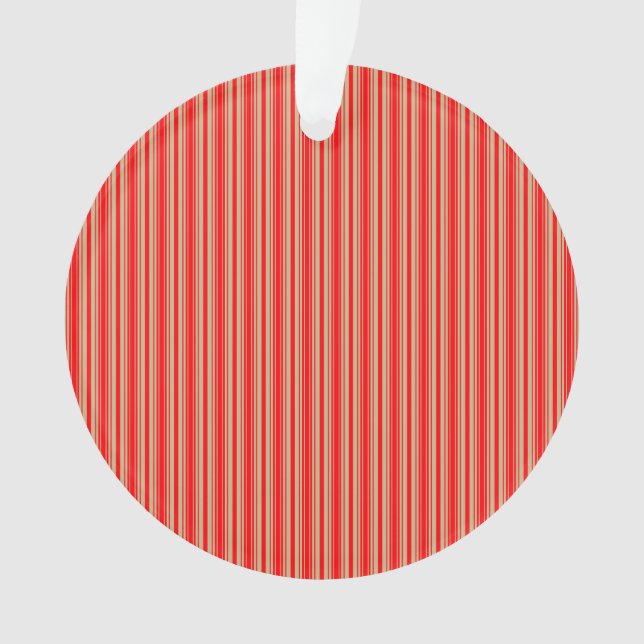 Gold and Red Christmas Stripes Ornament (Front)