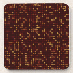 Gold and Red Dots and Squares Coaster