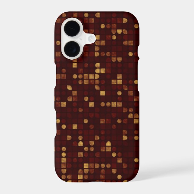 Gold and Red Dots and Squares Pattern (Back)