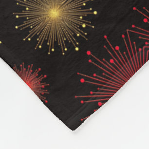 Gold and Red Fireworks Blanket