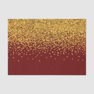 Gold and red Glam Confetti Dots Tissue Paper