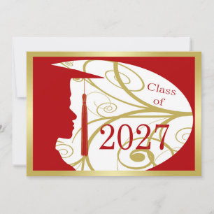Gold and Red Man Silhouette 2027 Card