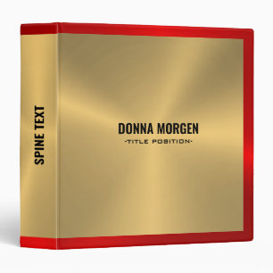 Gold and red metallic texture 3 ring binder
