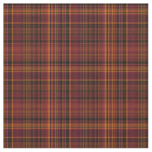 Gold and Red Plaid Fabric Fall Colours Pattern