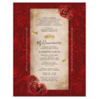 Gold and Red Quinceanera DIY Scroll Invitations