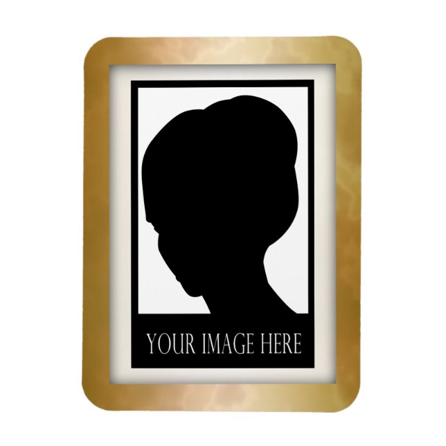 Gold and Rose Marble Photo Magnet (Vertical)