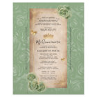 Gold and Sage Green Quince DIY Scroll Invitations