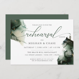 Gold and Sage Green Watercolor Invitation